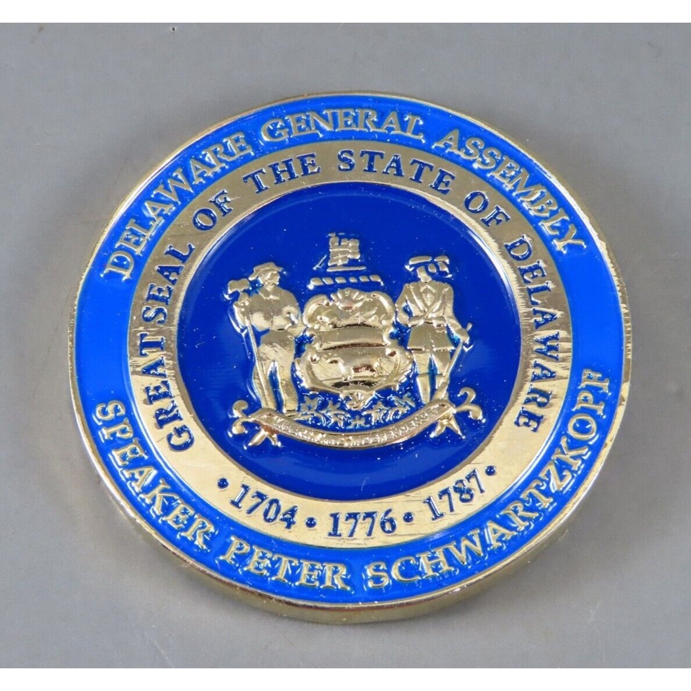 DELAWARE GENERAL ASSEMBLY Speaker Peter Schwartzkopf CHALLENGE COIN MEDAL State